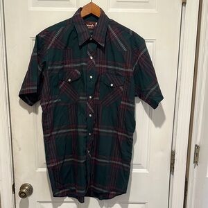Vintage Wrangler Pearl Snap Western Short Sleeve Shirt